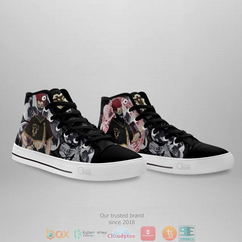 Zora Ideale Black Clover High Top Canvas Shoes 4 Zora Ideale Black Clover High Top Canvas Shoes 1 2 3