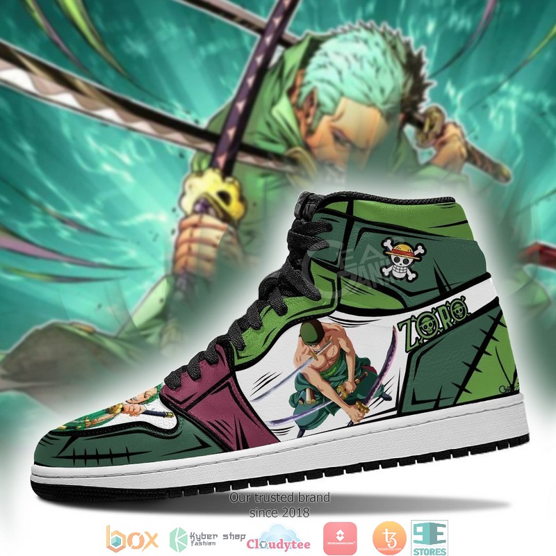 Zoro Anime One Piece Air Jordan High Top Shoes 1 2