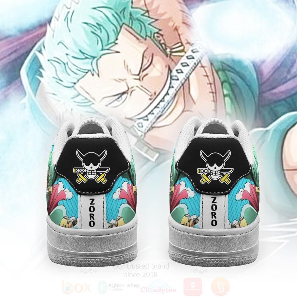BEST Zoro Custom Anime One Piece Nike Air Force Shoes 3 Zoro Custom Anime One Piece NAF Shoes 1 2