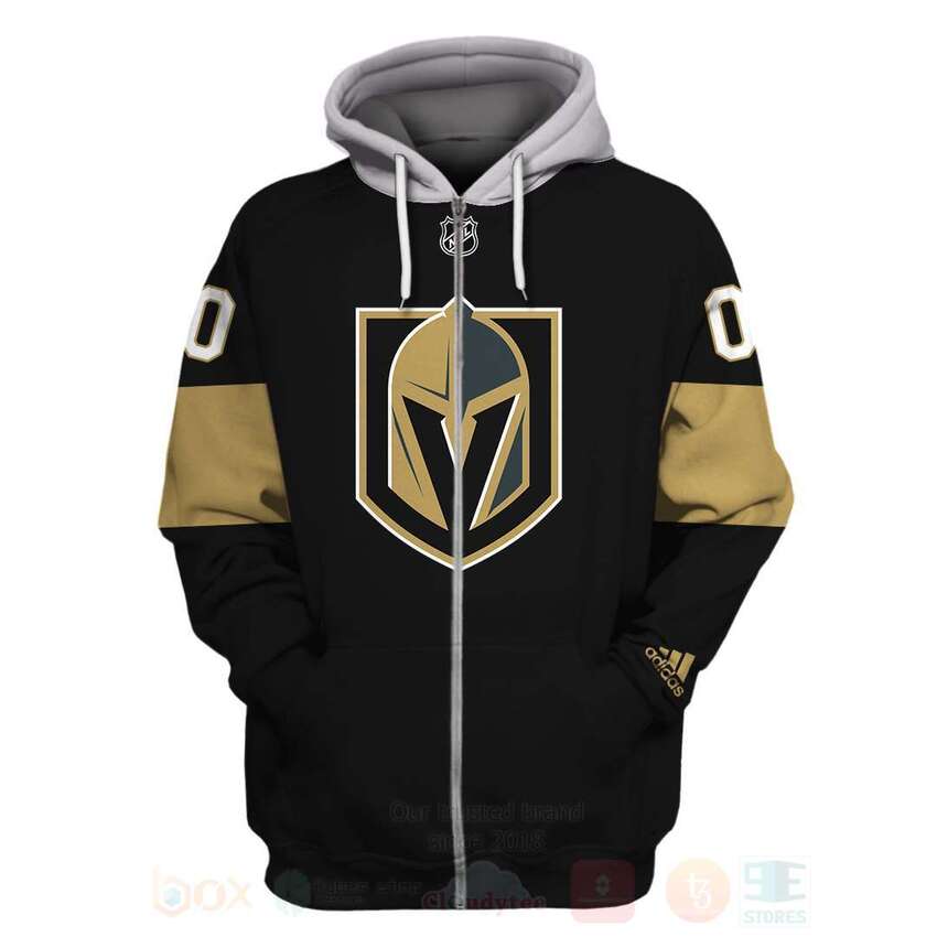 BEST NHL Vegas Golden Knights Personalized Custom Black Unisex 3D Hoodie, Shirt 2 NHL Vegas Golden Knights Personalized Black 3D Hoodie Shirt 1