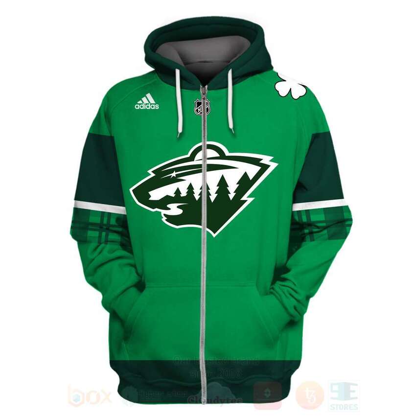 BEST NHL Minnesota Wild Personalized Custom Green Unisex 3D Hoodie, Shirt 2 NHL Minnesota Wild Personalized Green 3D Hoodie Shirt 1