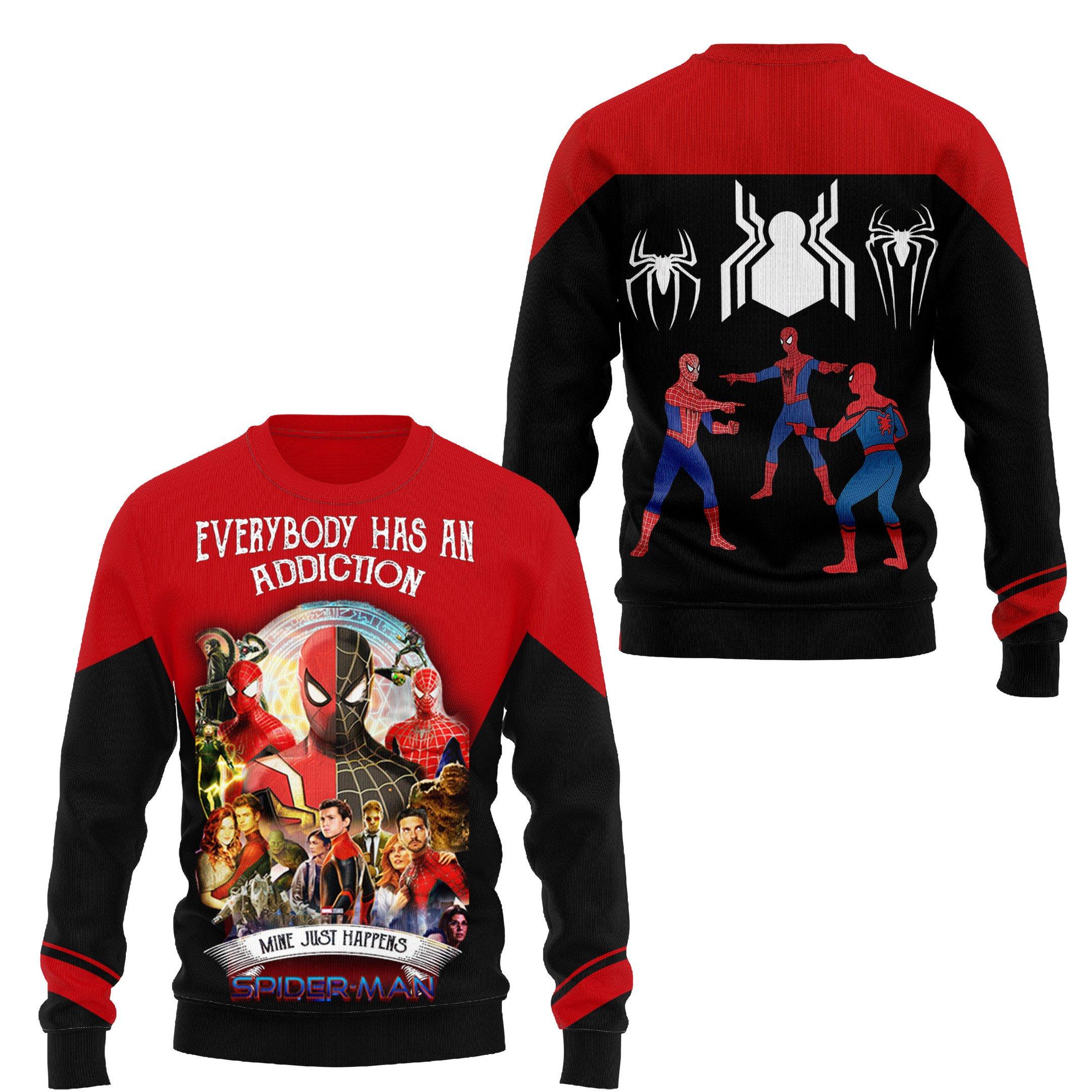 Spider Man Everybody has an addiction full print 3d shirt, hoodie 2 regular 1