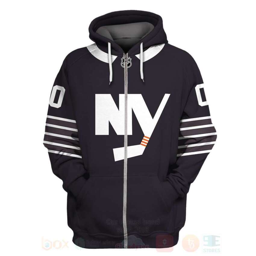 BEST NHL New York Islanders Personalized Custom Black Unisex 3D Hoodie, Shirt 2 NHL New York Islanders Personalized Black 3D Hoodie Shirt 1