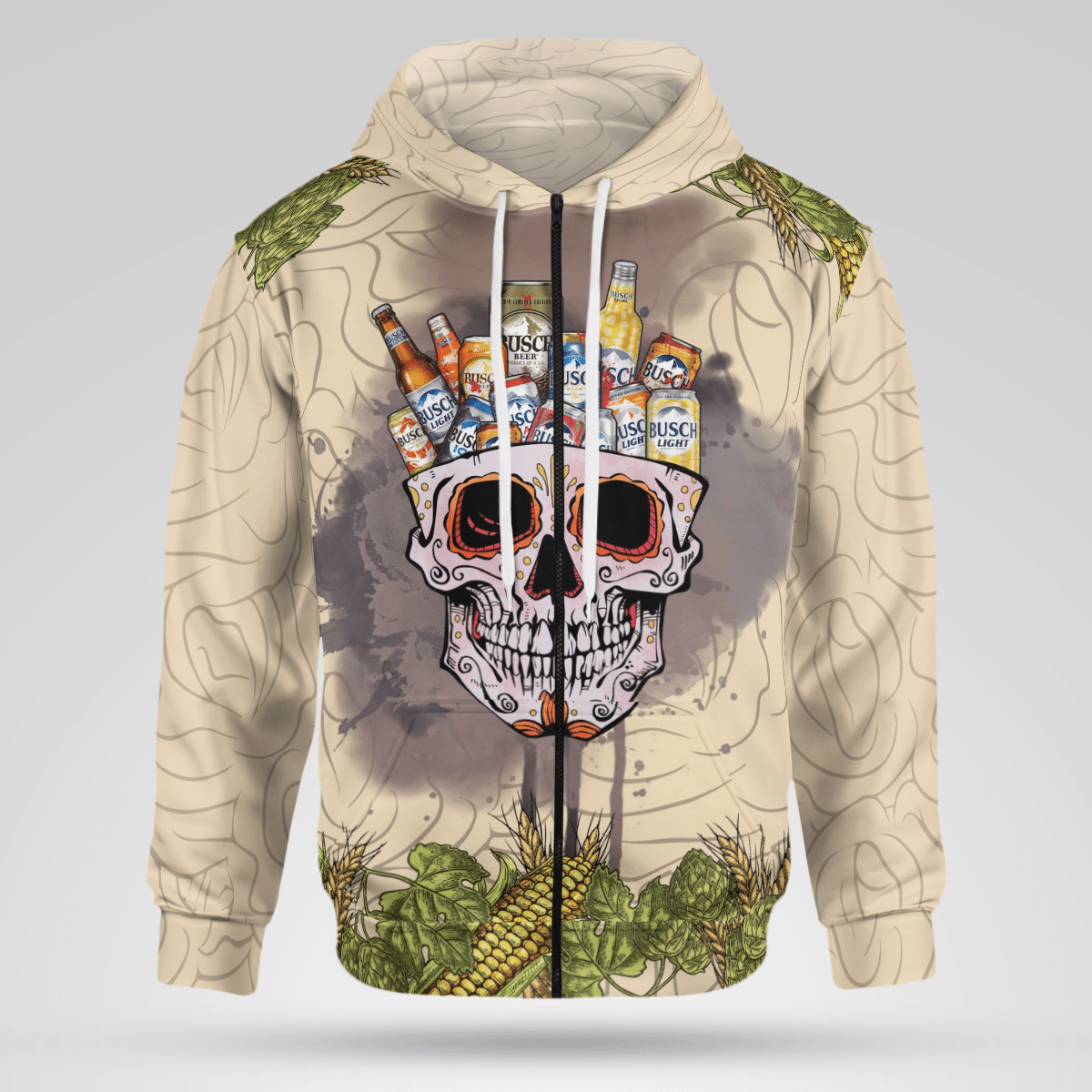BEST Sugar Skull Busch Bucket Unisex Green 3D Hoodie, Zip Hoodie 8 16385021193f87f0a1b2
