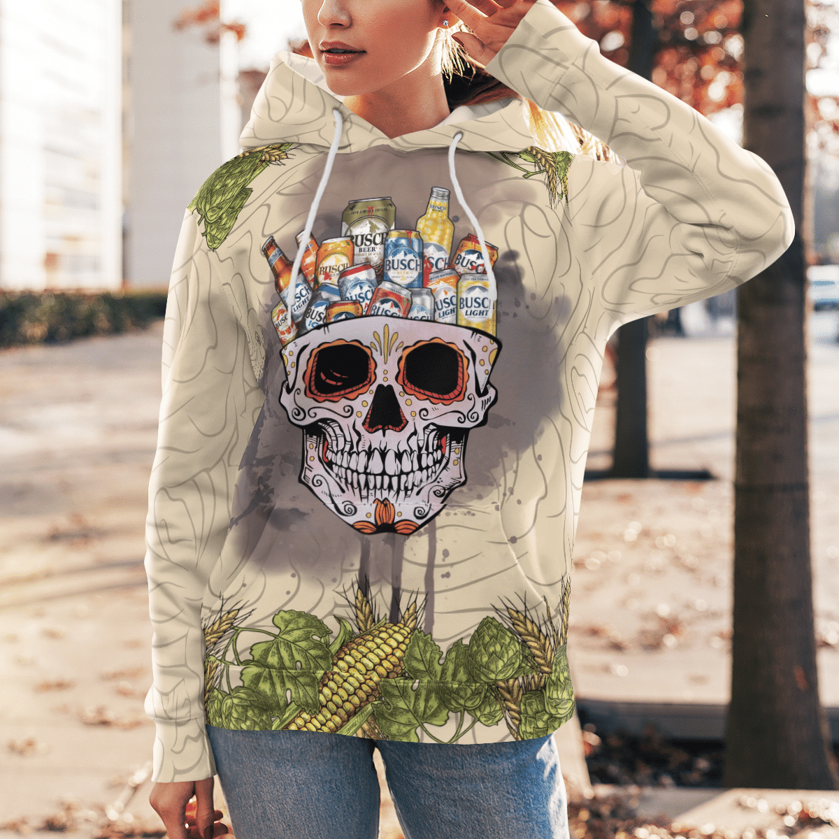 BEST Sugar Skull Busch Bucket Unisex Green 3D Hoodie, Zip Hoodie 3 1638502119ea55006f66