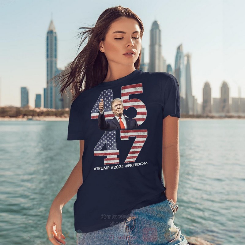 BEST 45 47 Trump 2024 Freedom Unisex 2D Shirt, Hoodie 4 45 47 Trump 2024 Freedom 2D Hoodie Shirt 1 2 3