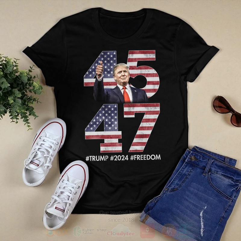 45 47 Trump 2024 Freedom Long Sleeve Tee Shirt 1