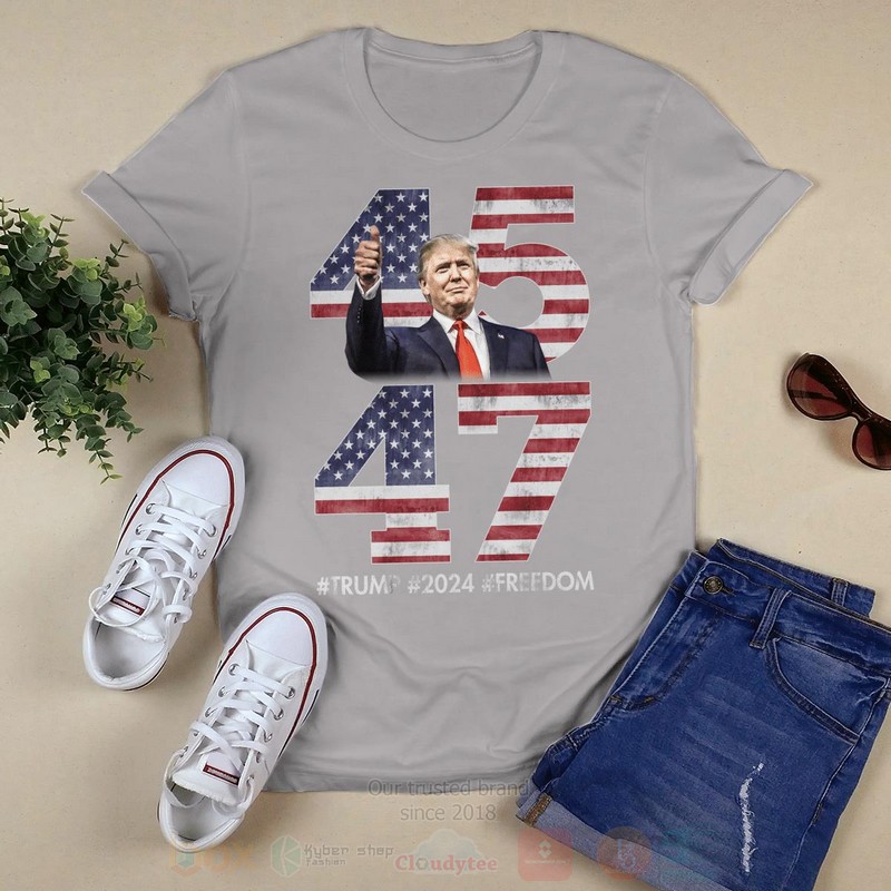 45 47 Trump 2024 Freedom Long Sleeve Tee Shirt 1 2 3 4 5 6 7