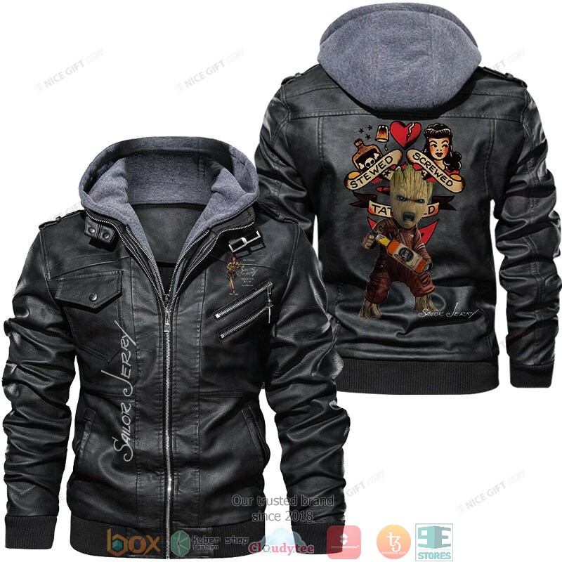 Sailor Jerry Baby Groot Leather Jacket