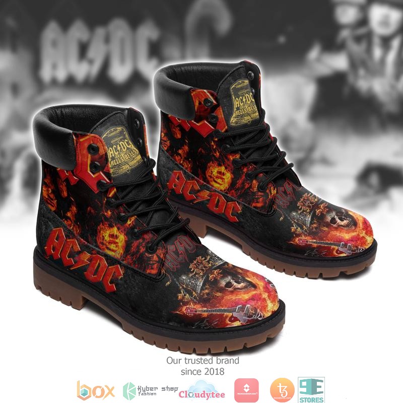 AC DC Flame Timberland Boots 1 AC DC Flame Timberland Boots