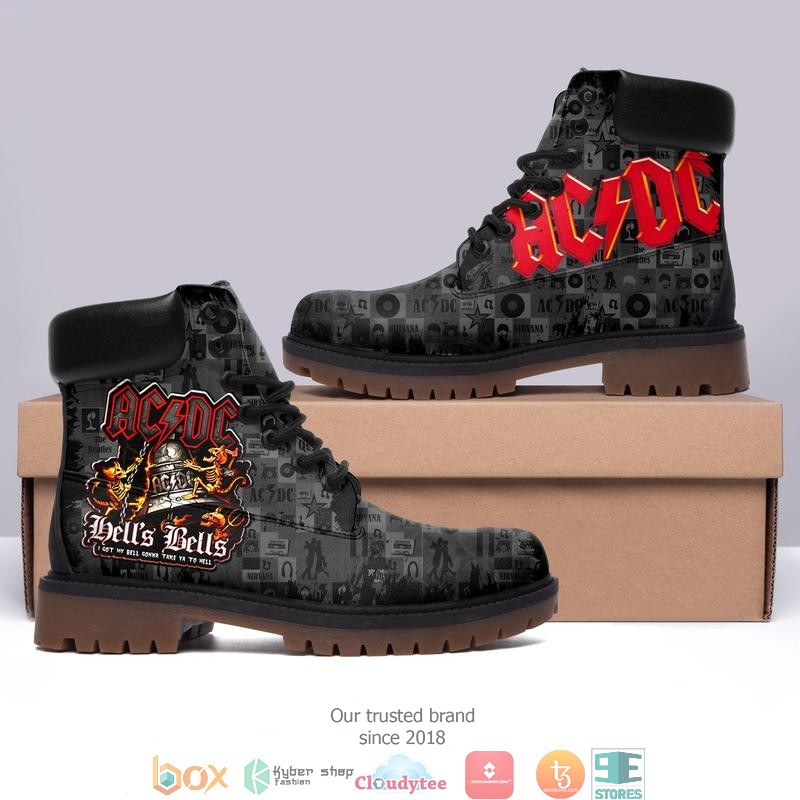 AC DC Hells Bells Timberland Boots