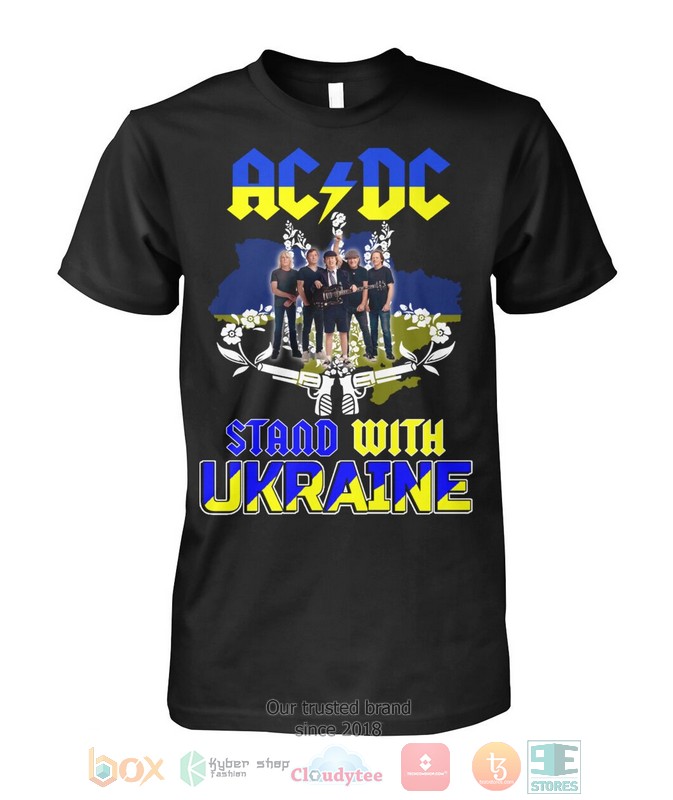 AC DC band Stand with Ukraine shirt hoodie