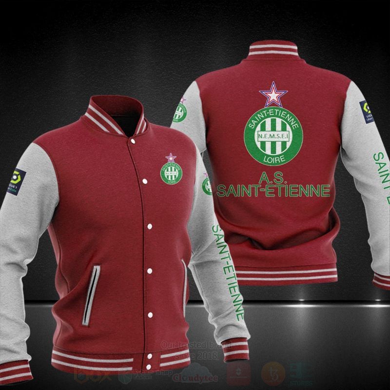 BEST AS Saint‑Etienne Printing Baseball Jacket 4 AS Saint‑Etienne Baseball Jacket 1 2 3