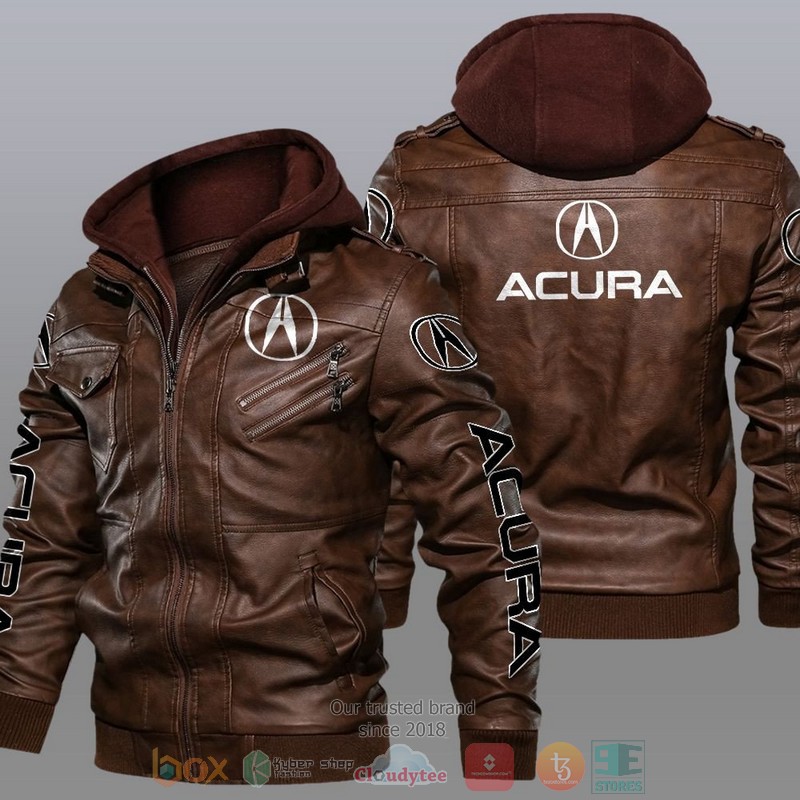 NEW Acura Car Motor Leather Jacket 2 Acura Car Motor Leather Jacket 1