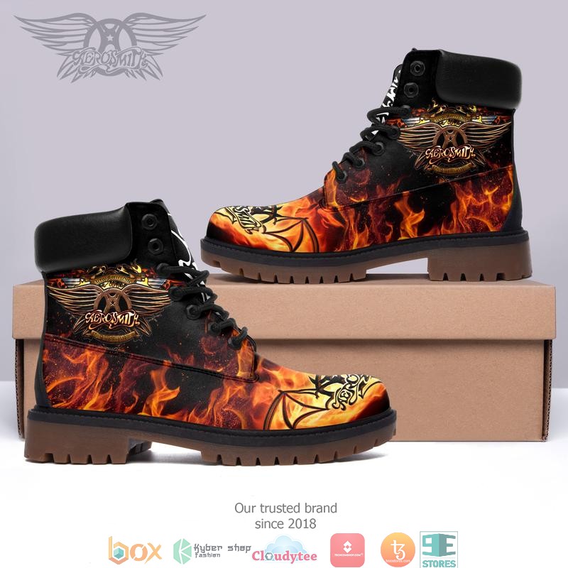Aerosmith Rock Band Flame Timberland Boots 1 Aerosmith Rock Band Flame Timberland Boots
