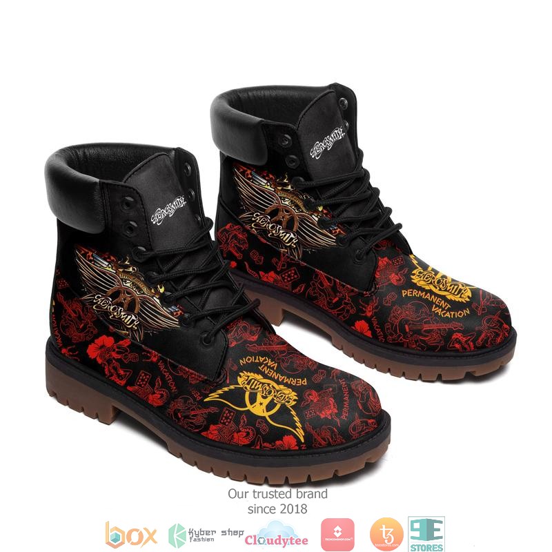 Aerosmith Rock Band Red Snake Timberland Boots 3 Aerosmith Rock Band Red Snake Timberland Boots