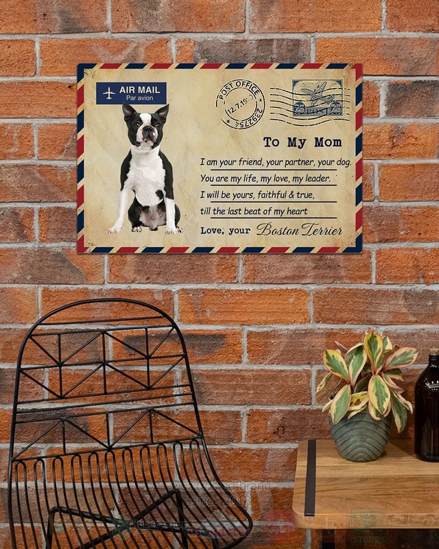 Air Mail Par Avion Black Boston Terrier Poster 1 2 3 4 5