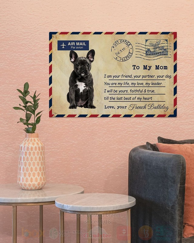BEST Air Mail Par Avion Black French Bulldog Art Poster 4 Air Mail Par Avion Black French Bulldog Poster 1 2 3
