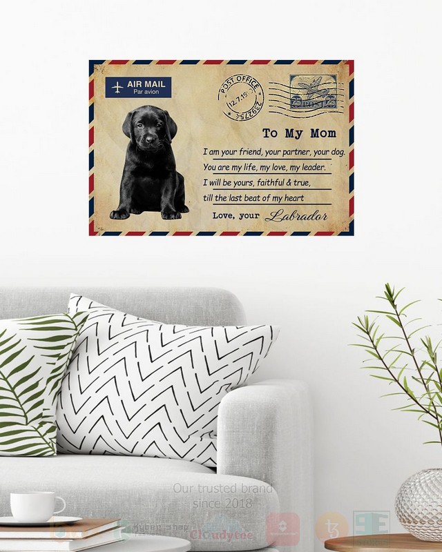 Air Mail Par Avion Black Labrador Pup Poster 1