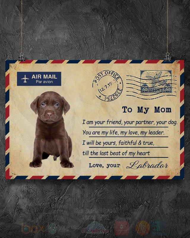 Air Mail Par Avion Chocolate Labrador Poster 1 2 3 4 5 6 7