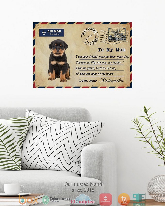 Air Mail To my mom Rottweiler Poster 1