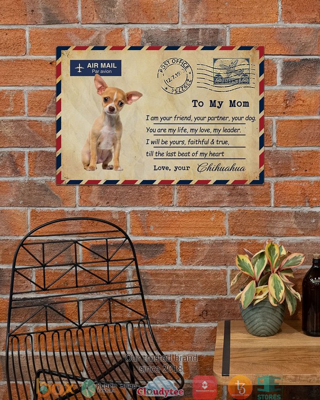 Air Mail To my mom Tan Chihuahua Poster