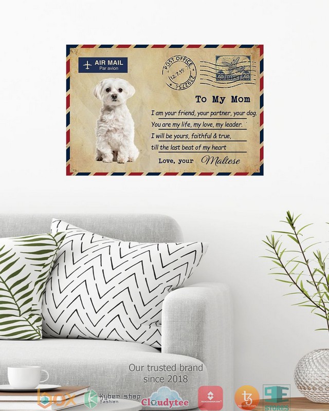 Air Mail To my mom White Maltese Poster 1