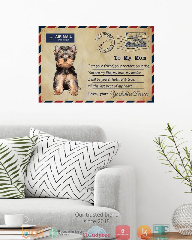 Air Mail To my mom Yorkshire Terrier Poster