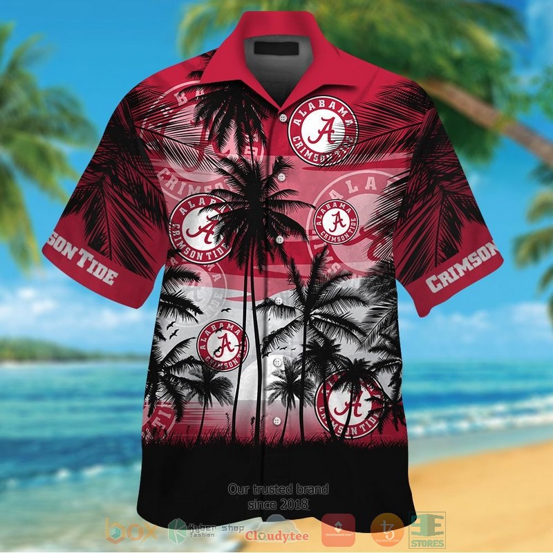 Alabama Crimson Tide Tropical Hawaiian Shirt and shorts