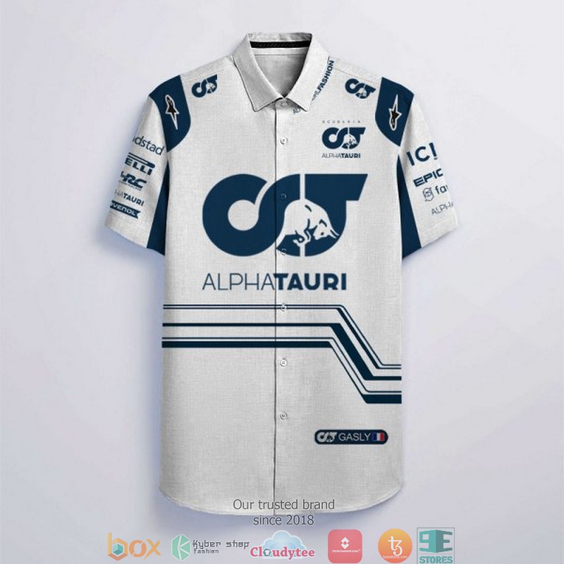 AlphaTauri 10 racing F1 team Hawaiian Shirt 2 AlphaTauri 10 racing F1 team Hawaiian Shirt 1