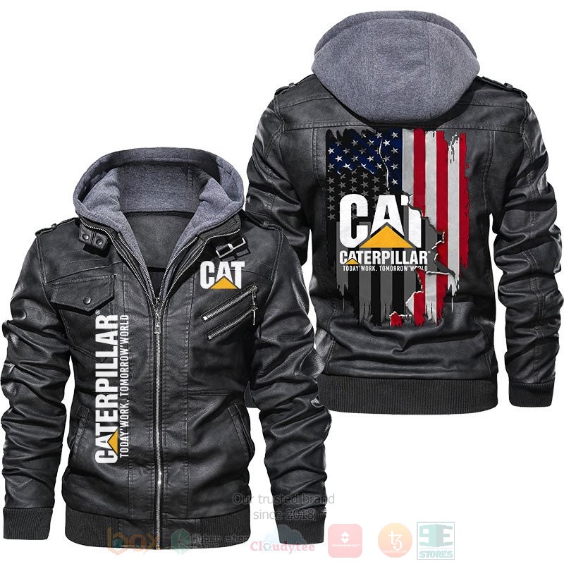 American Flag Caterpillar Leather Jacket