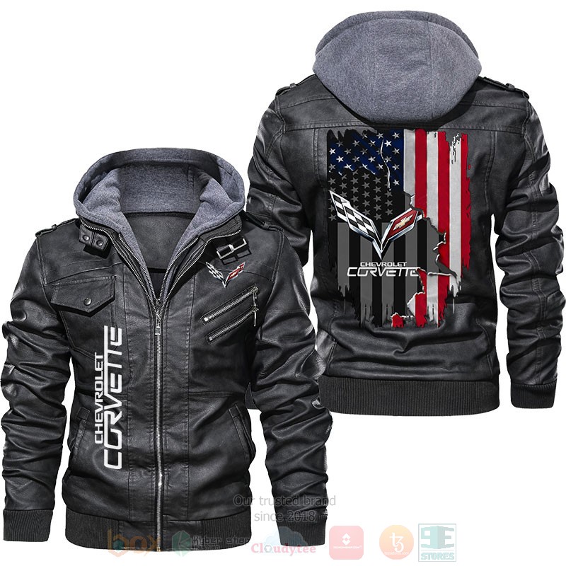 American Flag Chevrolet Corvette Leather Jacket