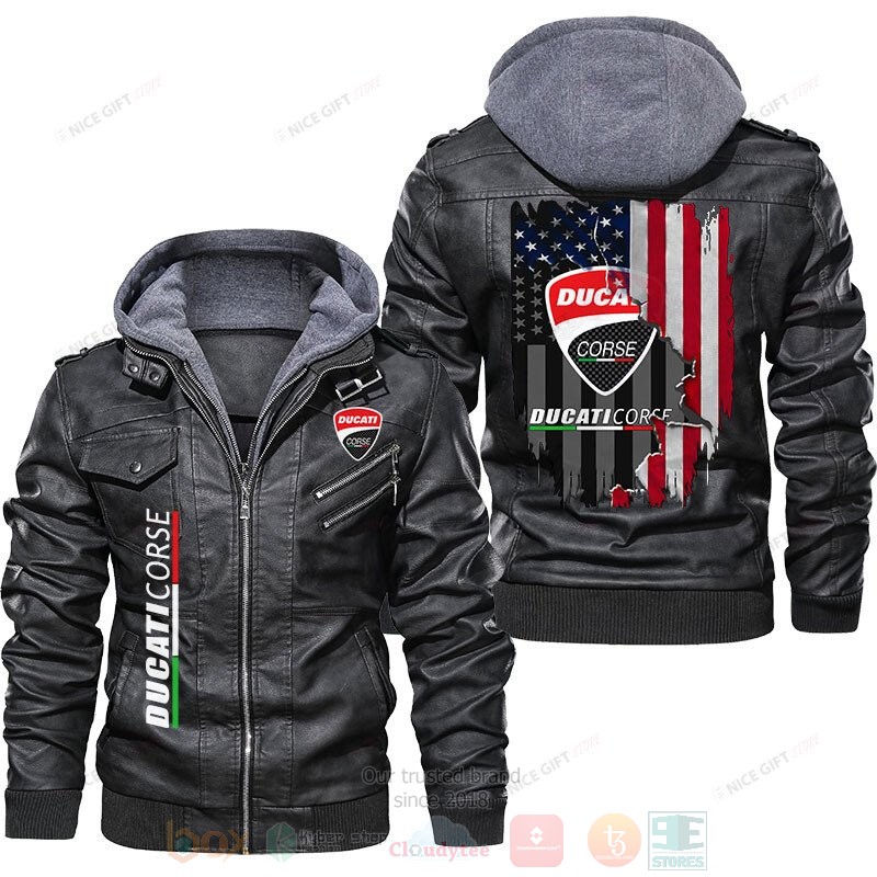 American Flag Ducati Corse Leather Jacket