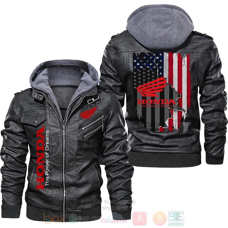 American Flag Honda Leather Jacket