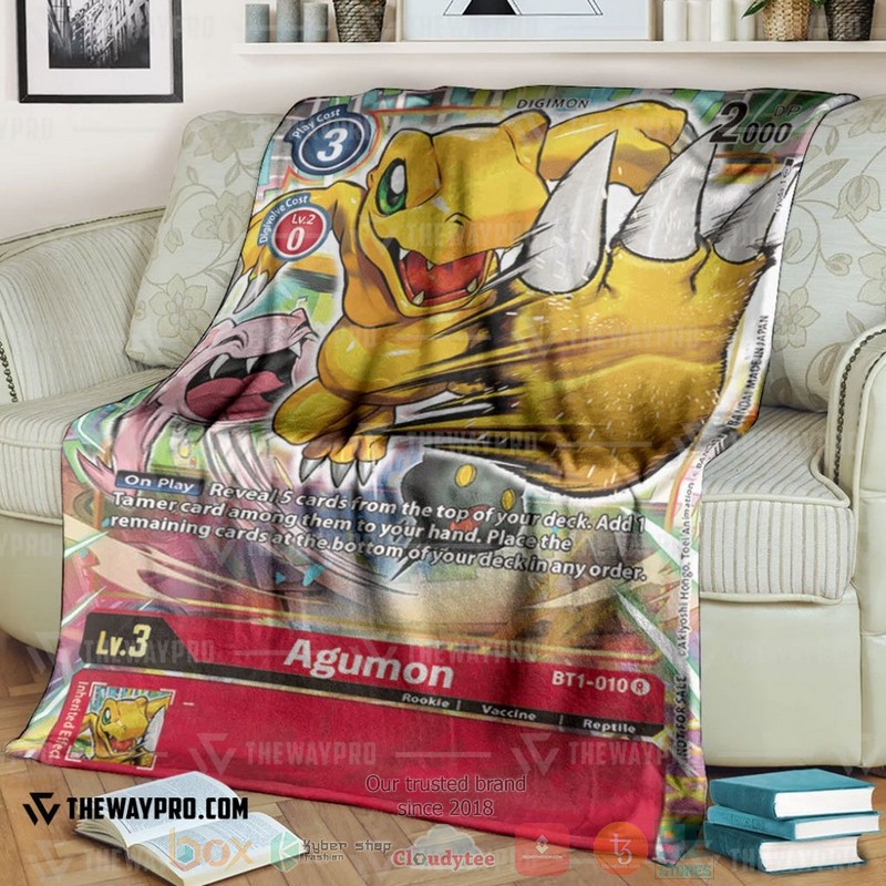Anime Digimon Agumon Soft Blanket