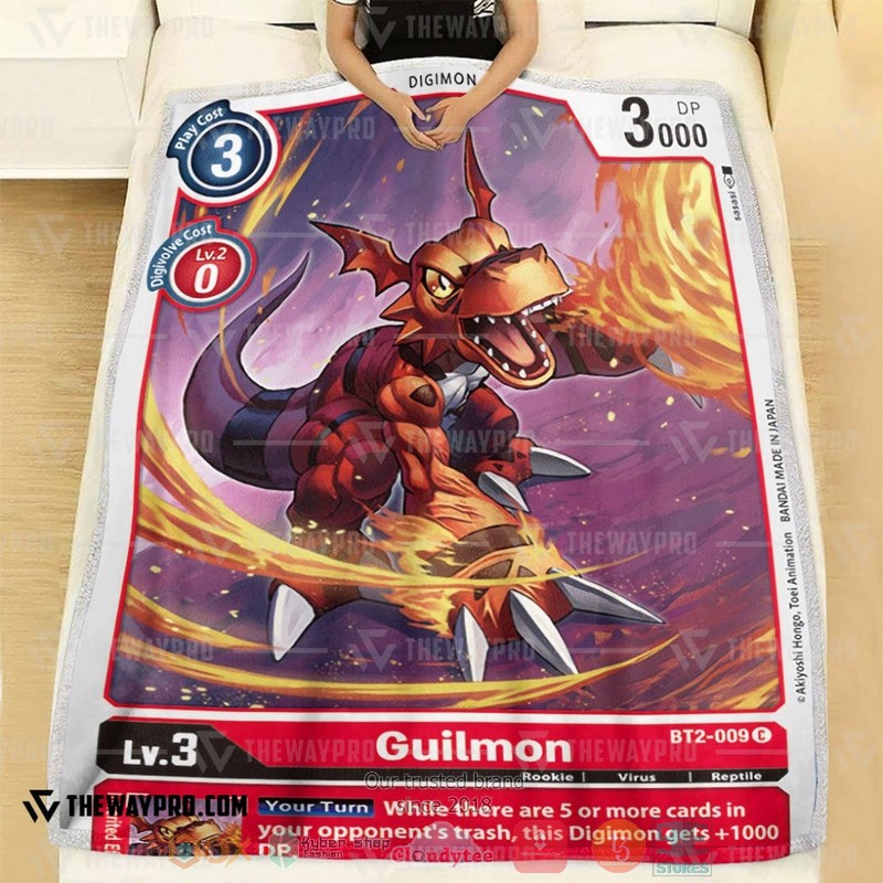 Anime Digimon Guilmon Soft Blanket 1
