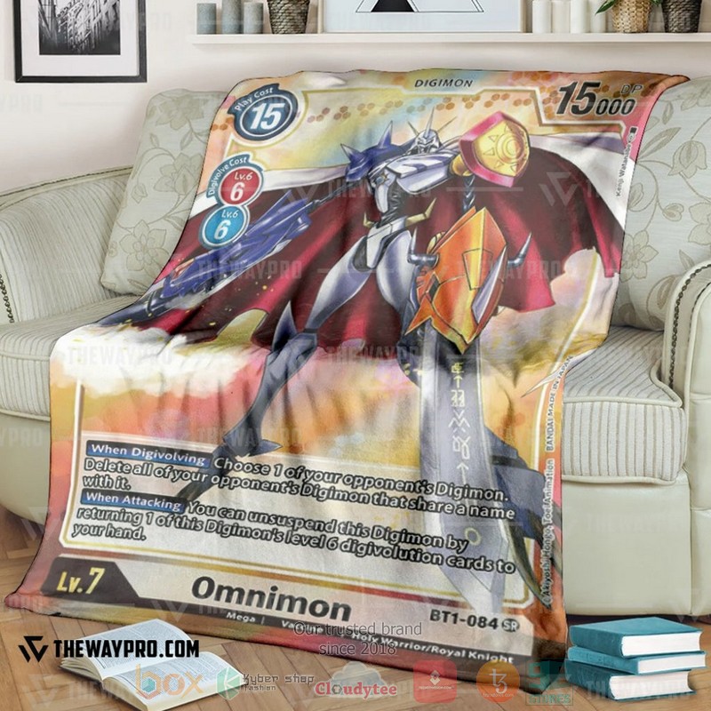 Anime Digimon Omnimon BT1 084 Alt Art Soft Blanket