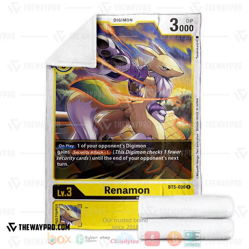 NEW Anime Digimon Renamon Fleece Blanket 3 Anime Digimon Renamon Soft Blanket 1 2