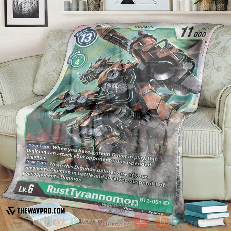Anime Digimon RustTyrannomon Soft Blanket