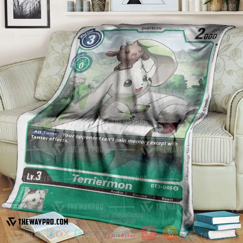 Anime Digimon Terriermon Soft Blanket