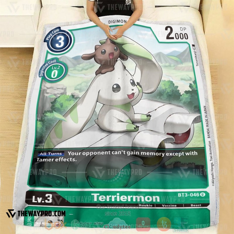 Anime Digimon Terriermon Soft Blanket 1