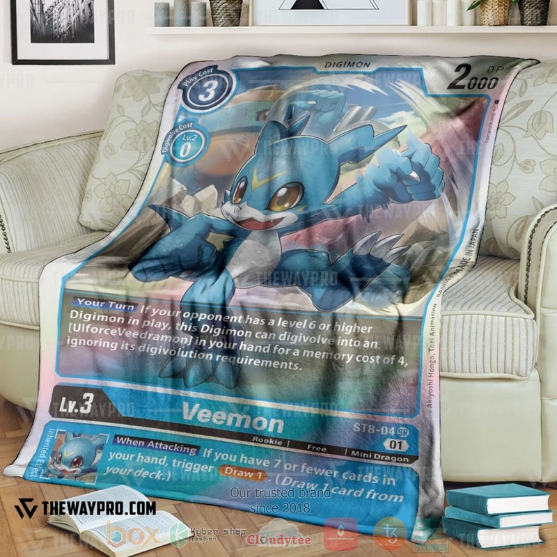 Anime Digimon Veemon Soft Blanket