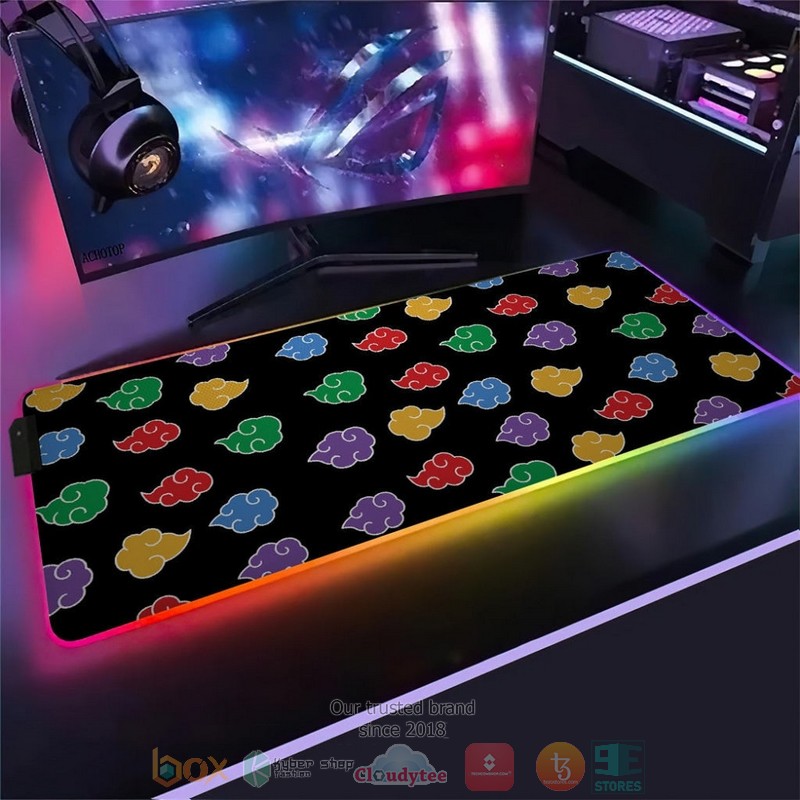 Anime Naruto Colorful Akatsuki Pattern Led Mousepad