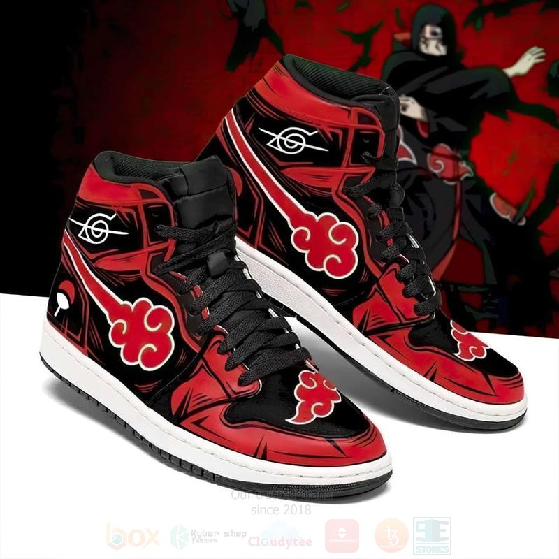 Anime Naruto Itachi Akatsuki Symbol Air Jordan High Top Shoes