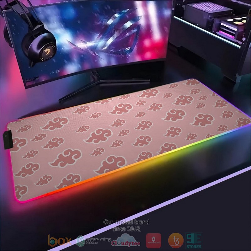 Anime Naruto Pink Akatsuki Pattern Led Mousepad