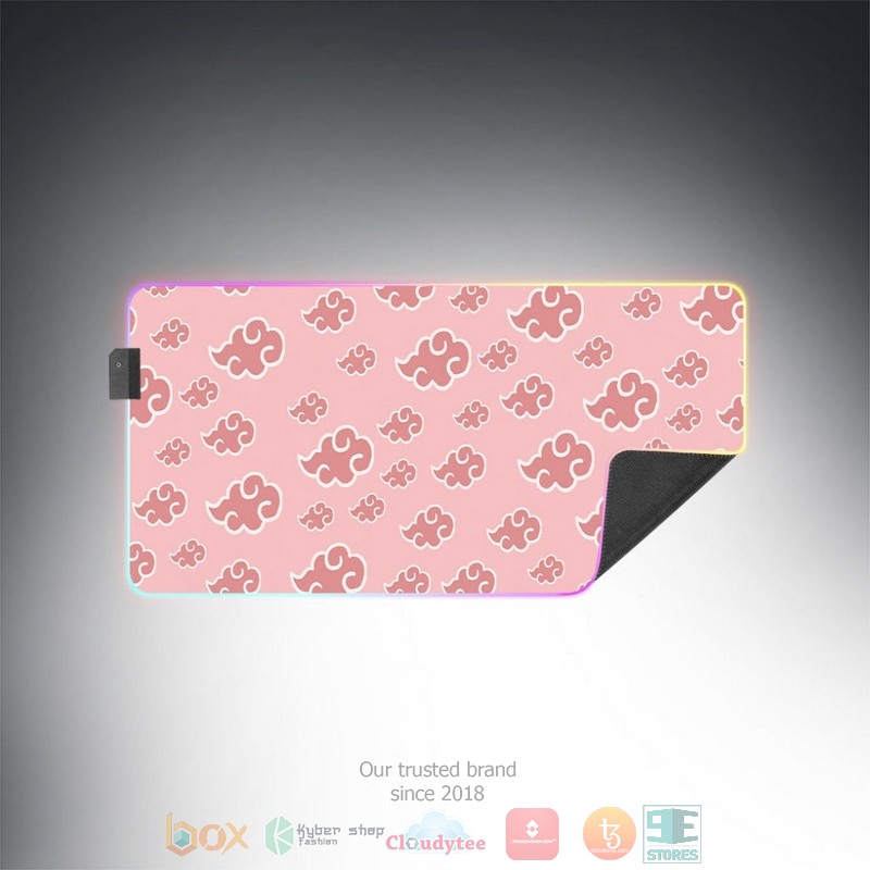 Anime Naruto Pink Akatsuki Pattern Led Mousepad 1