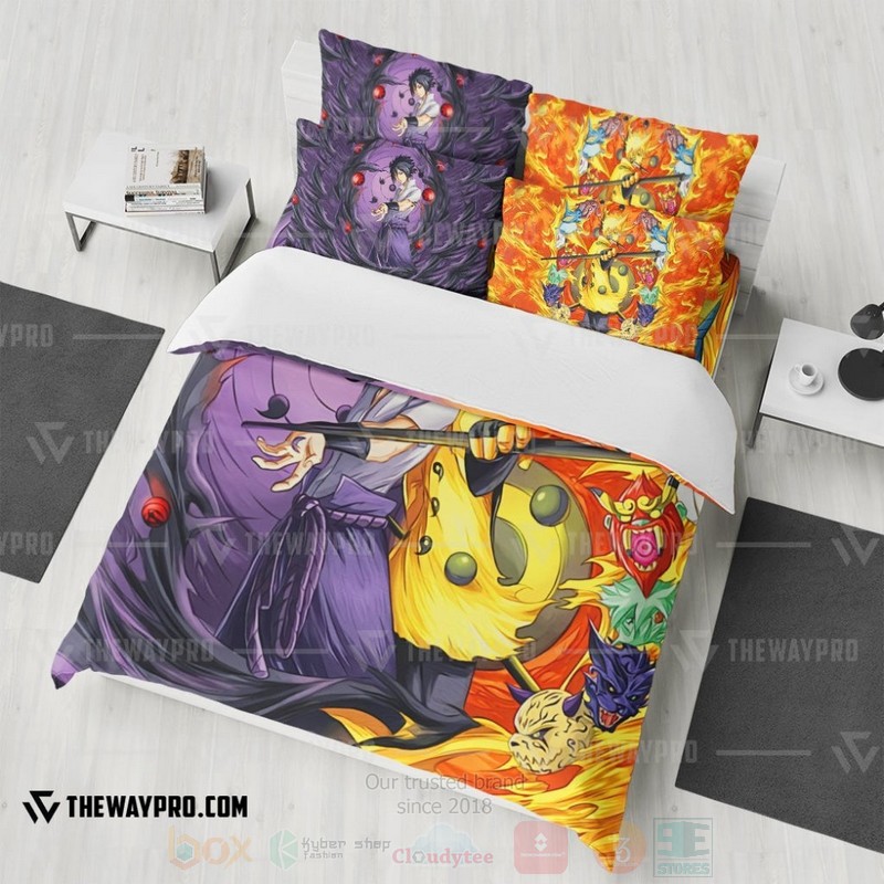 Anime Naruto Shippuden Sasuke Six Paths And Naruto Six Paths Custom Bedding Set 1