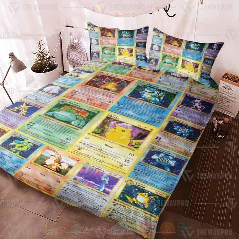 Anime Pokemon 1st Edition Cards Custom Bedding Set 1