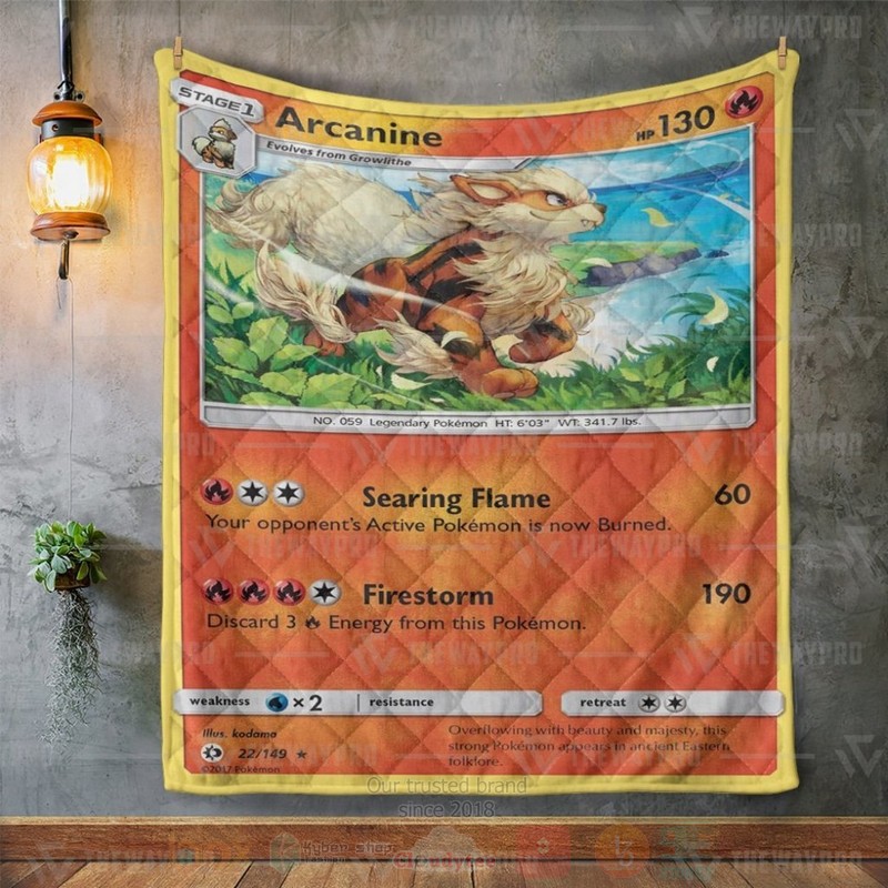 Anime Pokemon Arcanine Custom Quilt 1