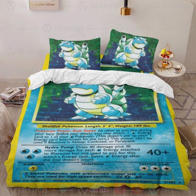 Anime Pokemon Blastoise Card Custom Bedding Set